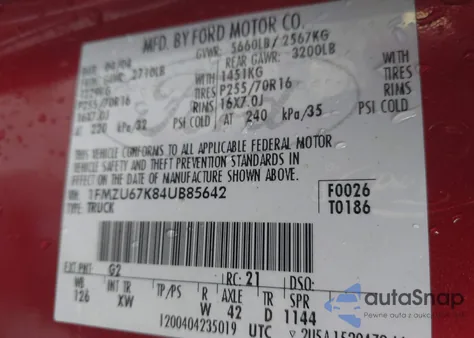 2004 Ford Explorer Sport Trac Adrenalin/Xls/Xlt z USA, uszkodzony, nr VIN 1FMZU67K84UB85642